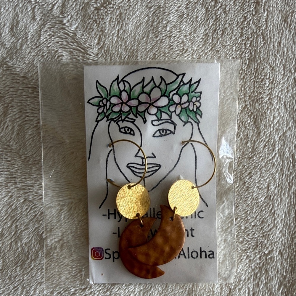 Handmade Copper and Gold Earrings / NWT - Picture 1 of 1
